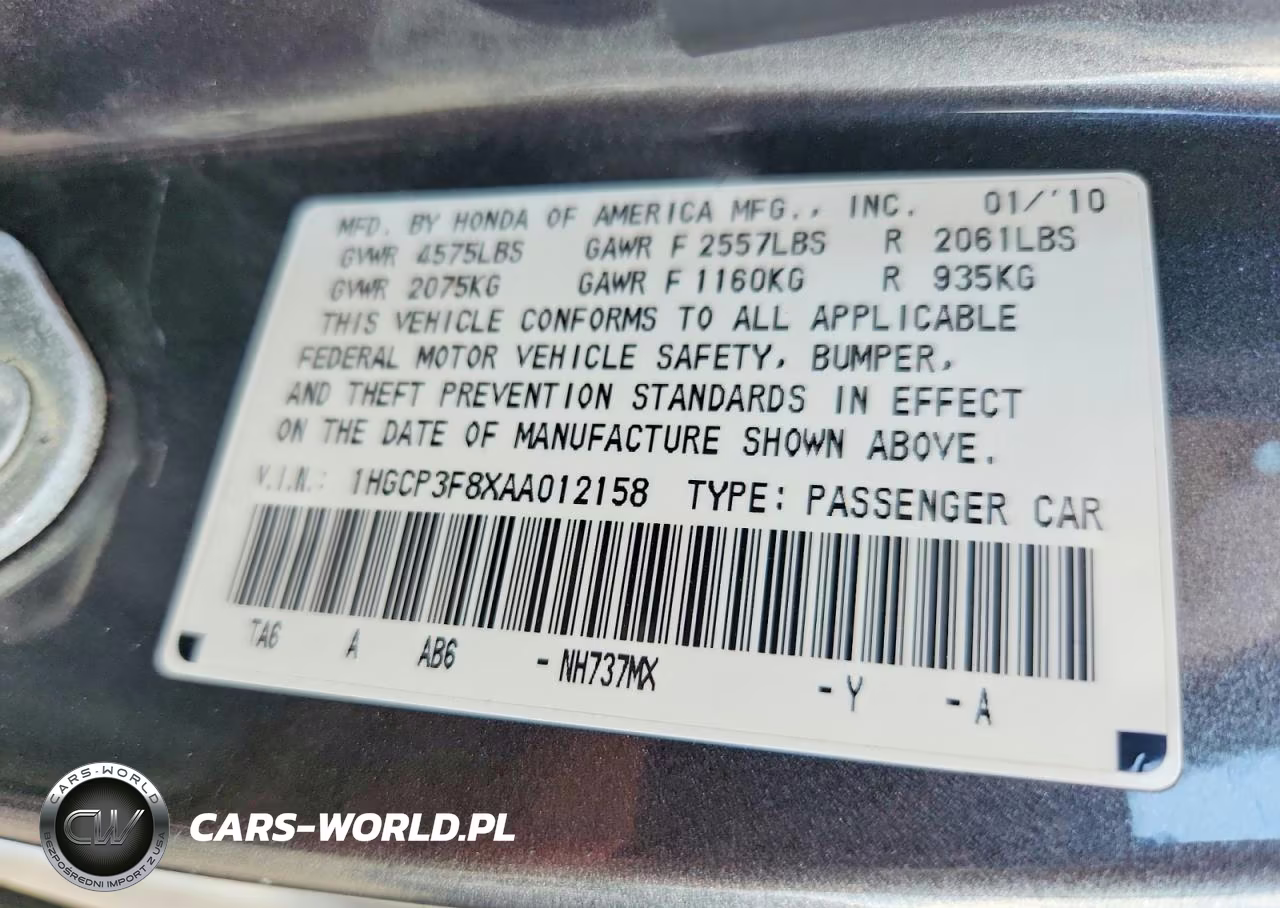 2010 Honda Accord Exl VIN:1HGCP3F8XAA012158 - 13