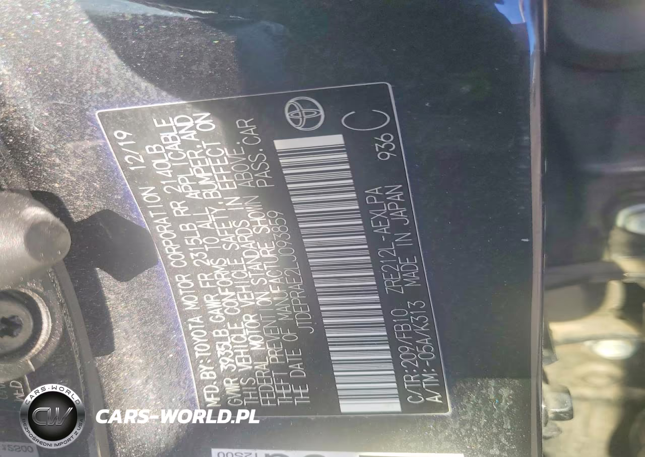 2020 Toyota Corolla Le VIN:JTDEPRAE2LJ093859 - 12