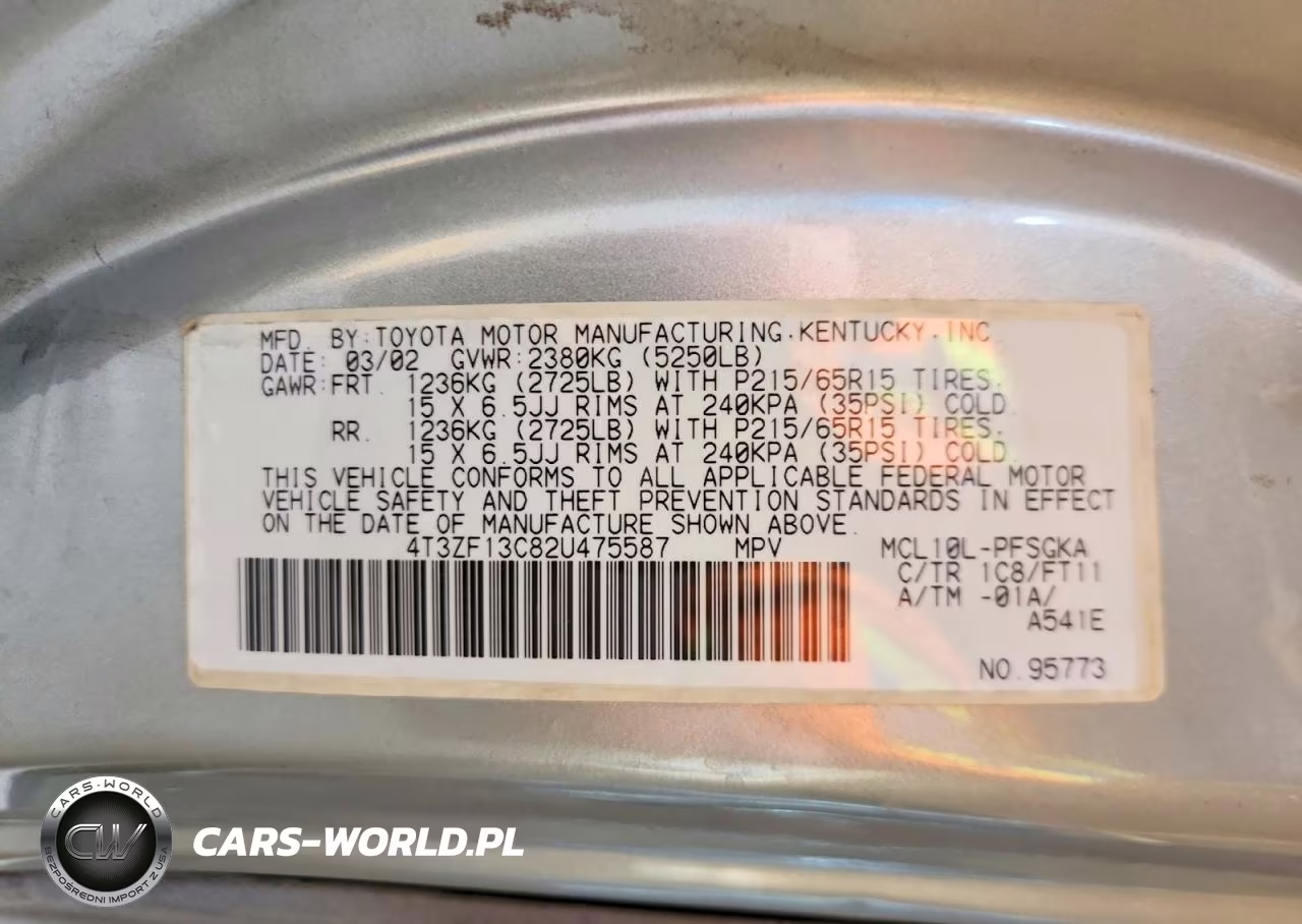 2002 Toyota Sienna Le VIN:4T3ZF13C82U475587 - 13