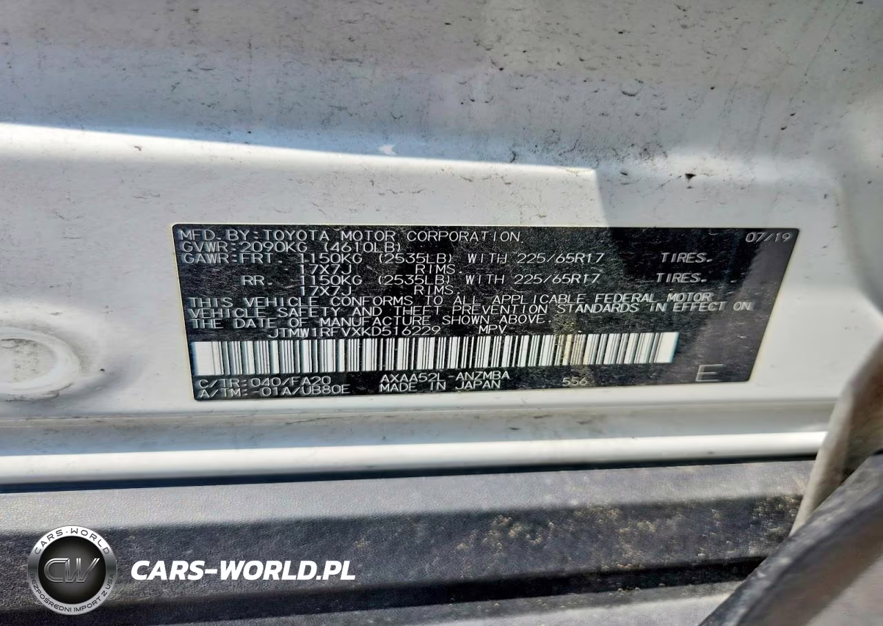 2019 Toyota Rav4 Xle VIN:JTMW1RFVXKD516229 - 13
