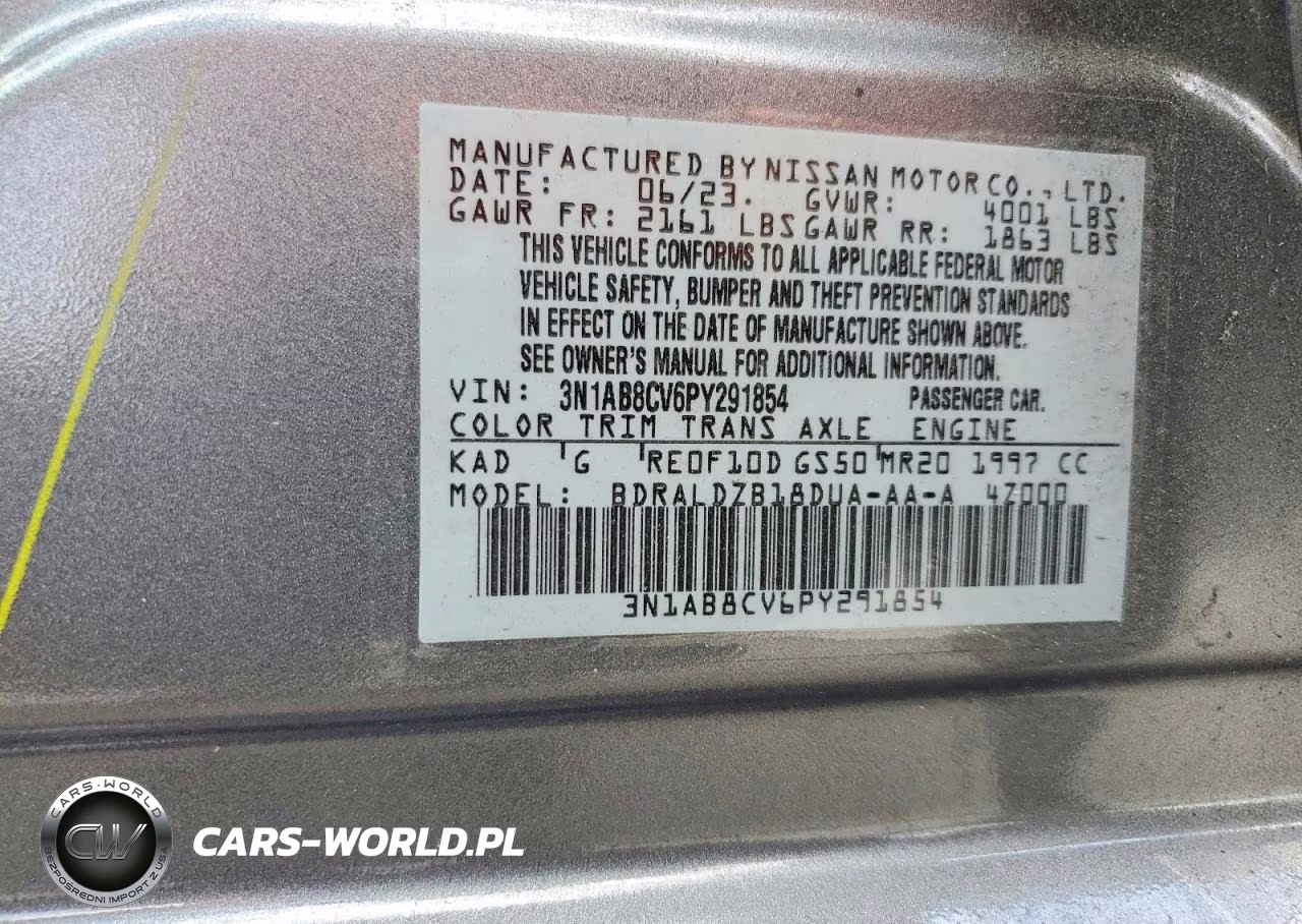 2023 Nissan Sentra Sv VIN:3N1AB8CV6PY291854 - 12