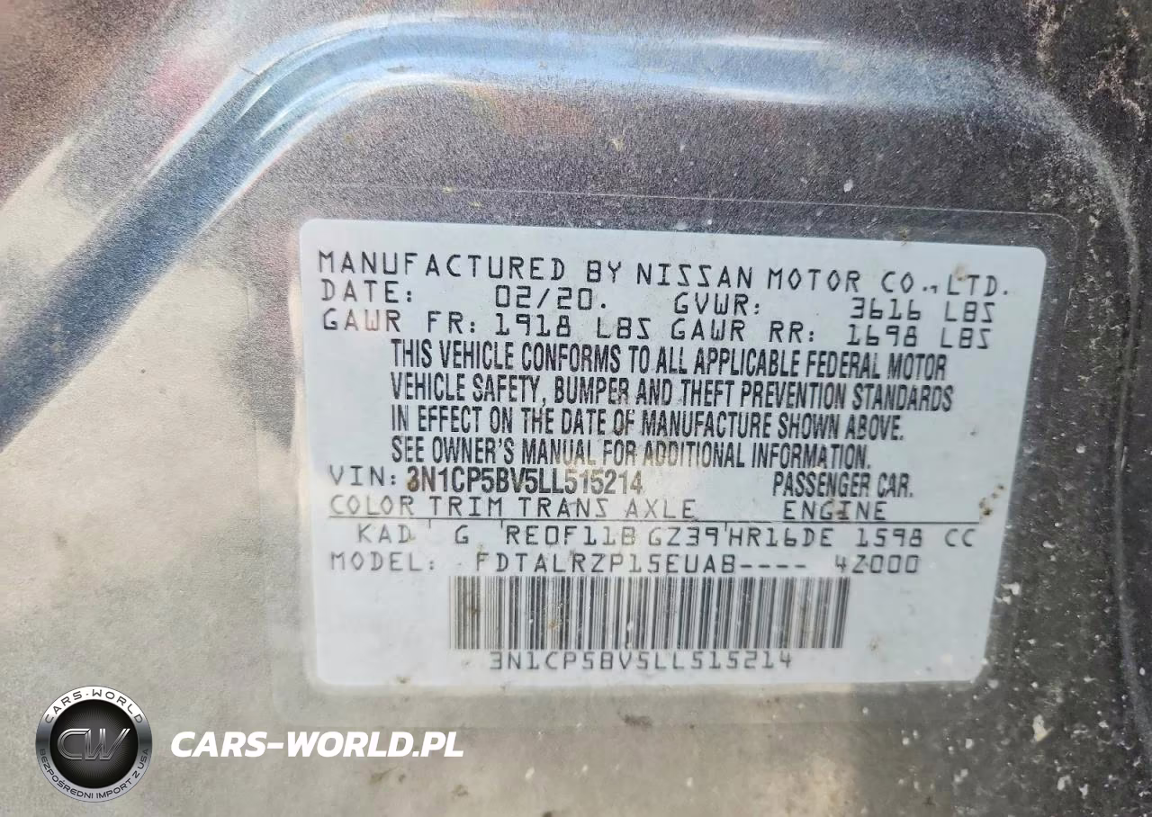 2020 Nissan Kicks S VIN:3N1CP5BV5LL515214 - 13