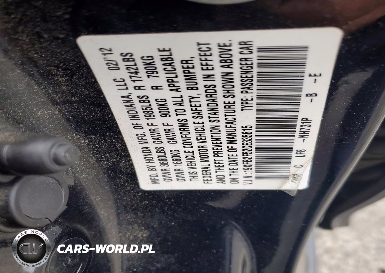2012 Honda Civic Lx VIN:19XFB2F52CE335615 - 13