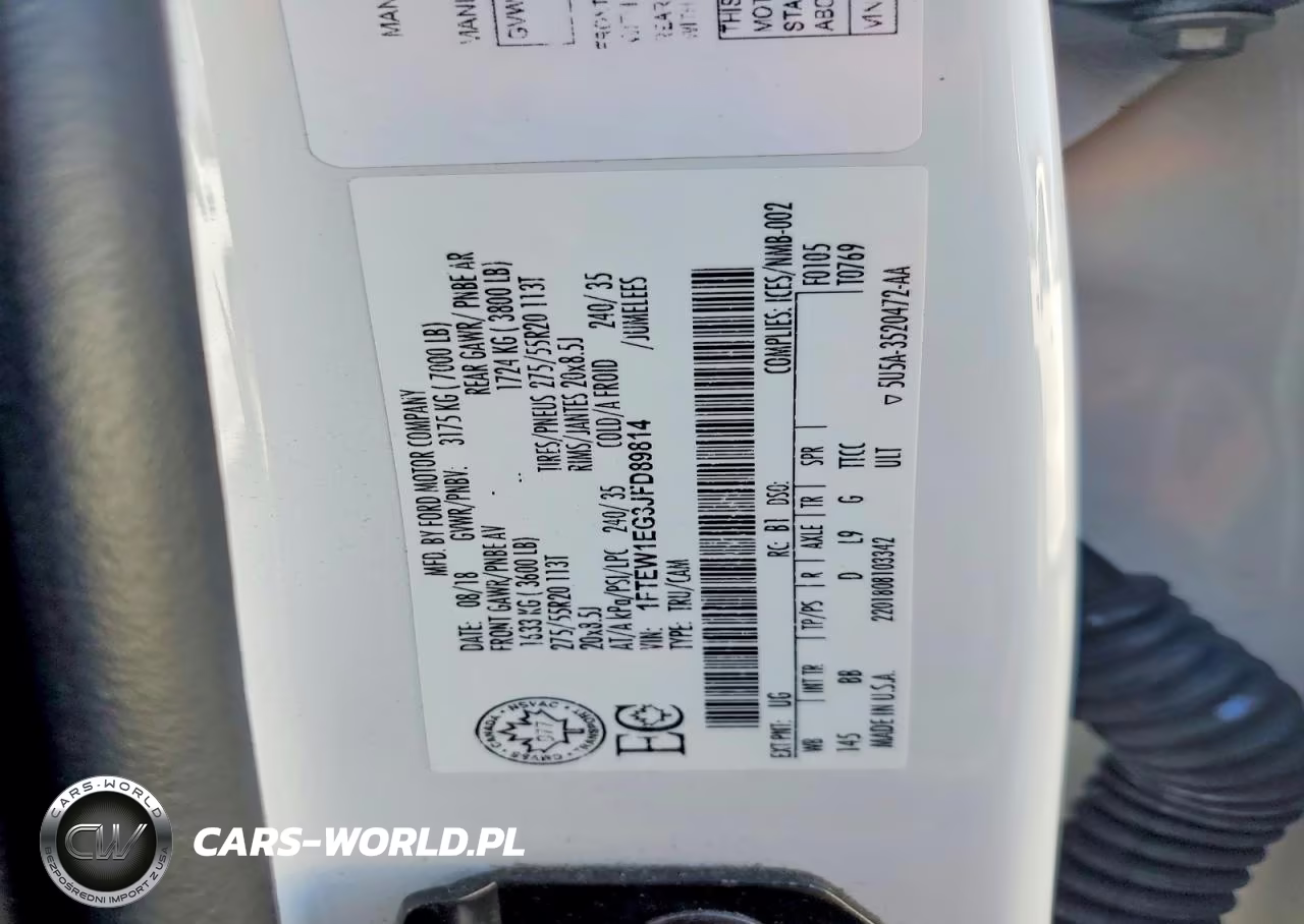 2018 Ford F150 Supercrew VIN:1FTEW1EG3JFD89814 - 12