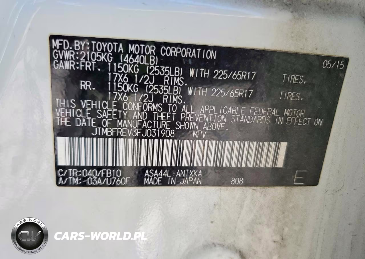 2015 Toyota Rav4 Le VIN:JTMBFREV3FJ031908 - 13