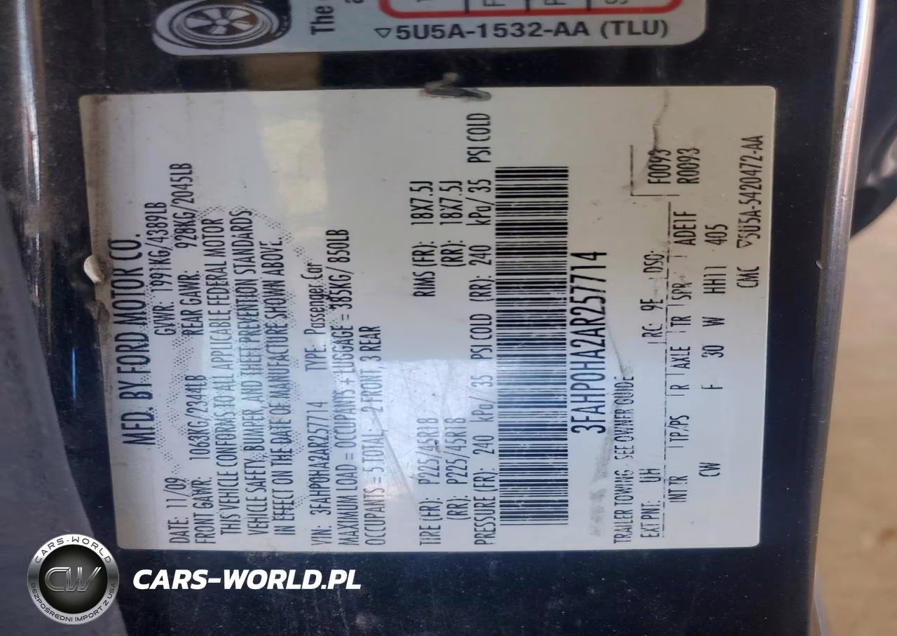 2010 Ford Fusion Se VIN:3FAHP0HA2AR257714 - 12