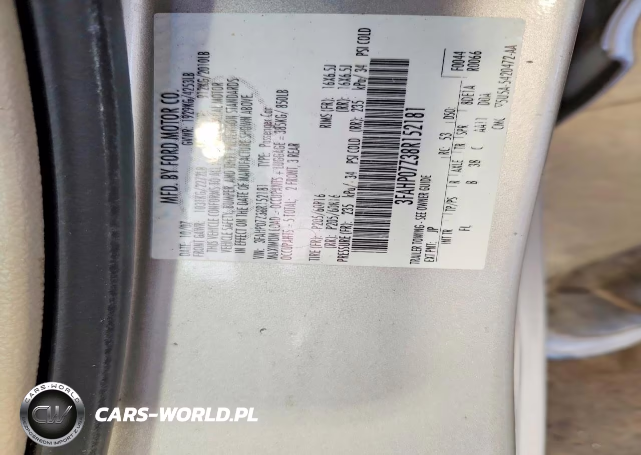 2008 Ford Fusion Se VIN:3FAHP07Z38R152181 - 12