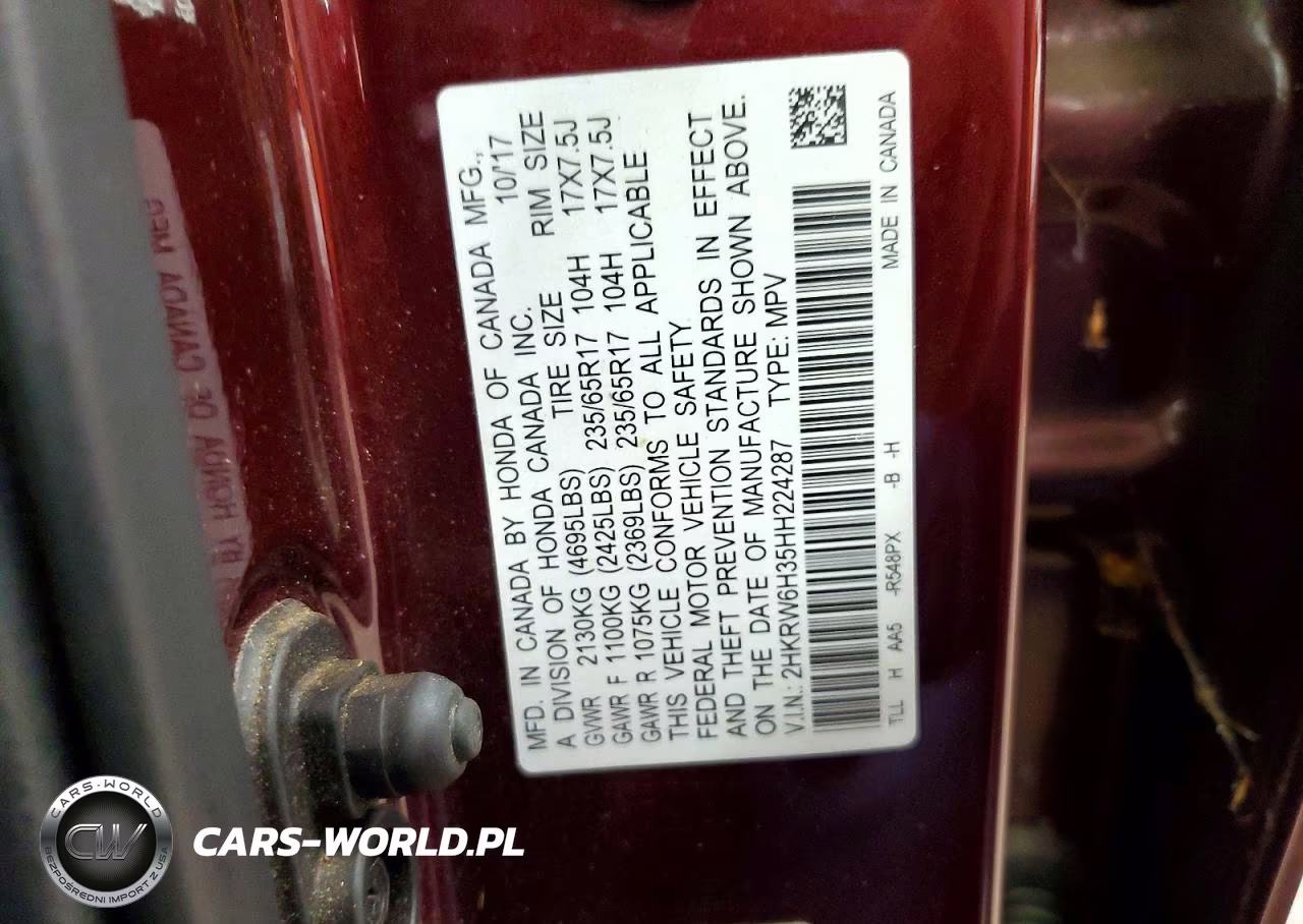 2017 Honda Cr-V Lx VIN:2HKRW6H35HH224287 - 13