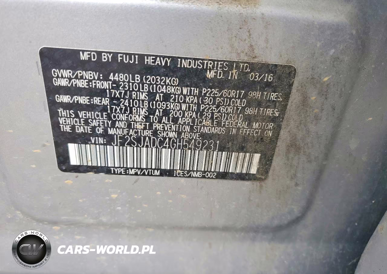 2016 Subaru Forester 2.5I Premium VIN:JF2SJADC4GH549231 - 13