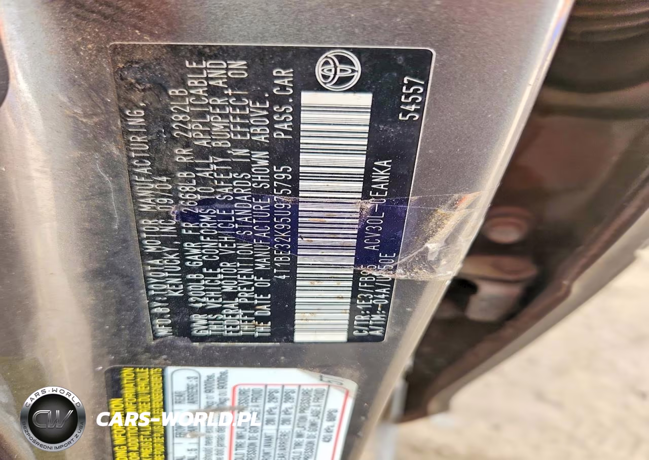 2005 Toyota Camry Standard VIN:4T1BE32K95U975795 - 12