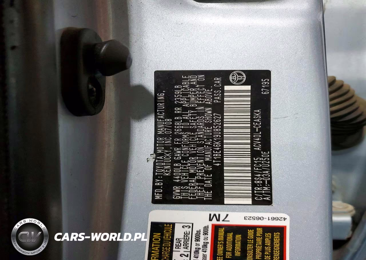 2009 Toyota Camry Se VIN:4T1BE46K19U852627 - 12