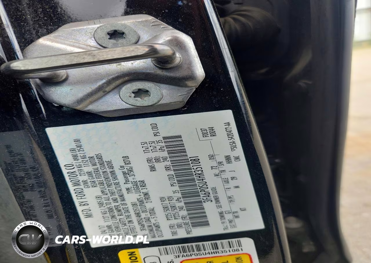 2017 Ford Fusion Titanium Phev VIN:3FA6P0SU4HR351081 - 12