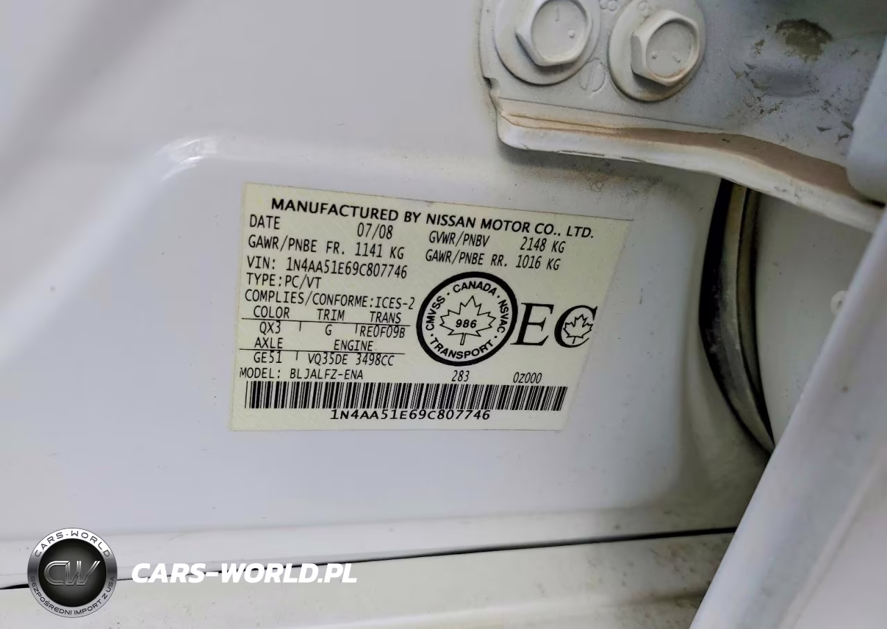 2009 Nissan Maxima VIN:1N4AA51E69C807746 - 12