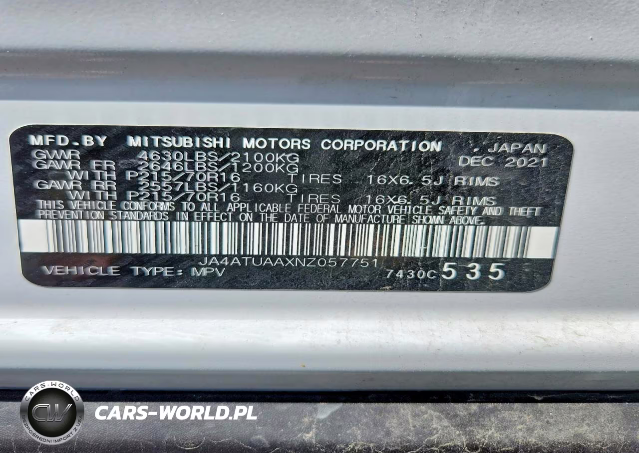 2022 Mitsubishi Eclipse Cross Es VIN:JA4ATUAAXNZ057751 - 13
