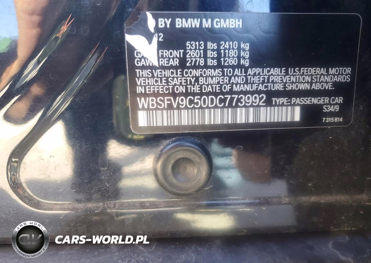 2013 BMW M5 VIN:WBSFV9C50DC773992 - 12