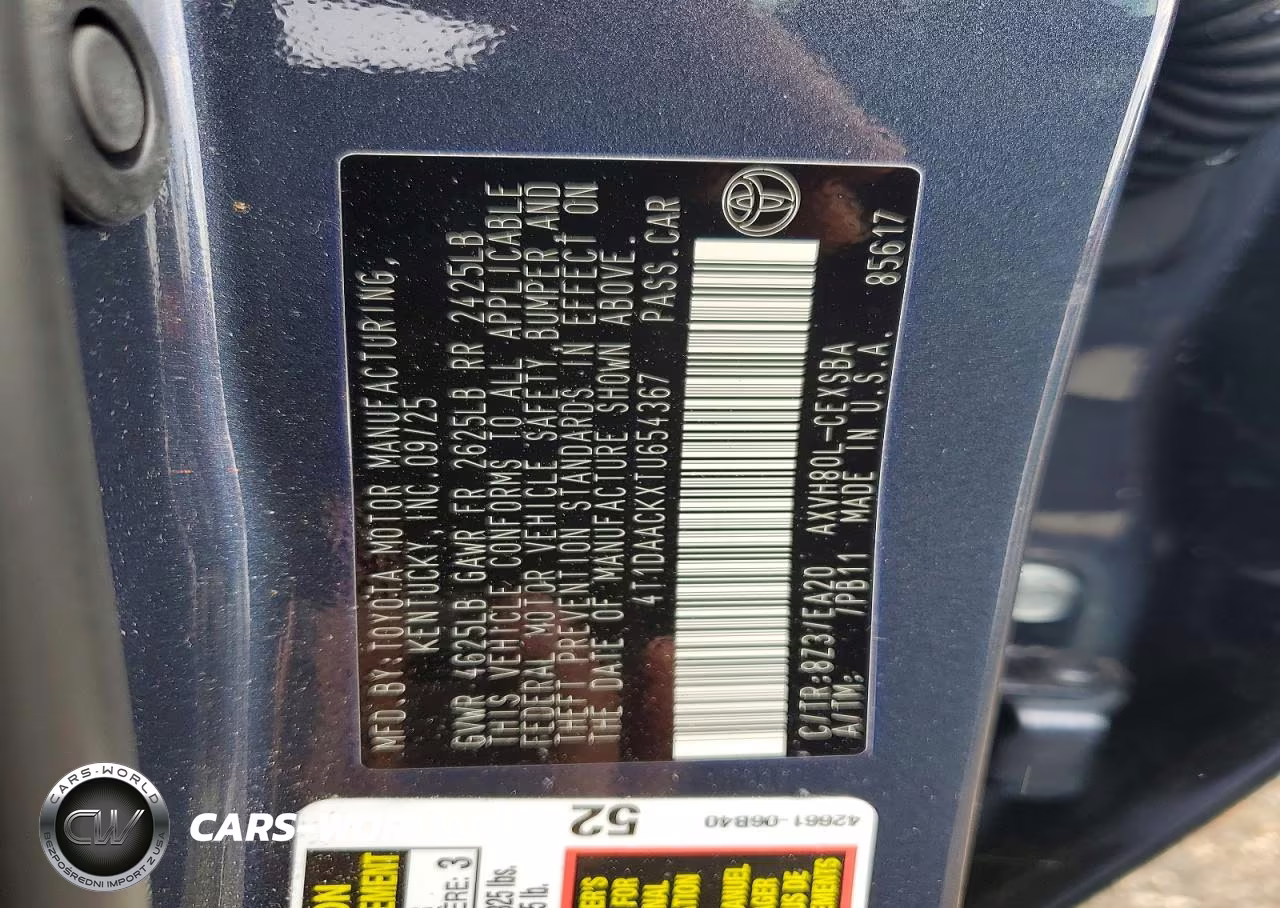 2026 Toyota Camry Se VIN:4T1DAACKXTU654367 - 13