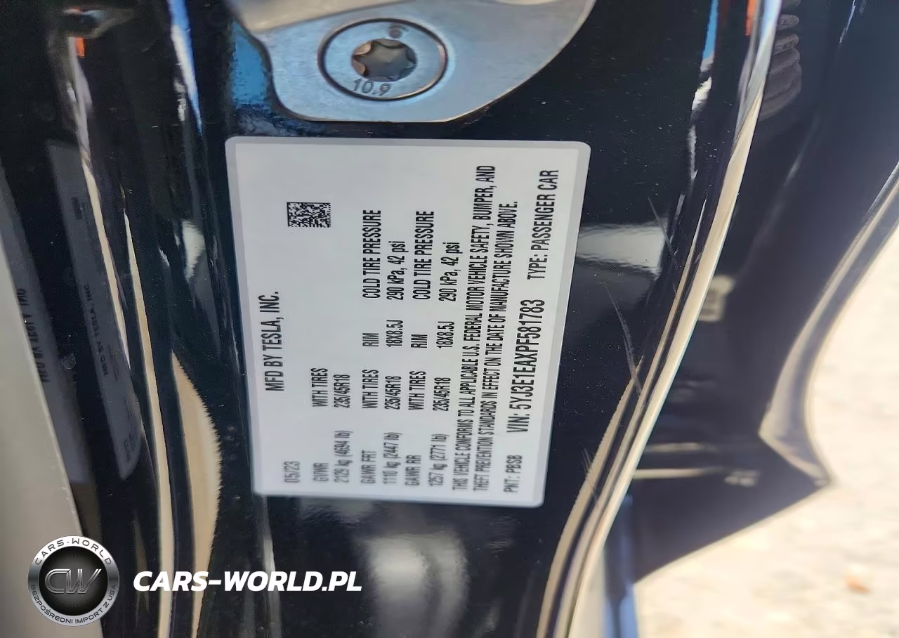 2023 Tesla Model 3 VIN:5YJ3E1EAXPF581783 - 12