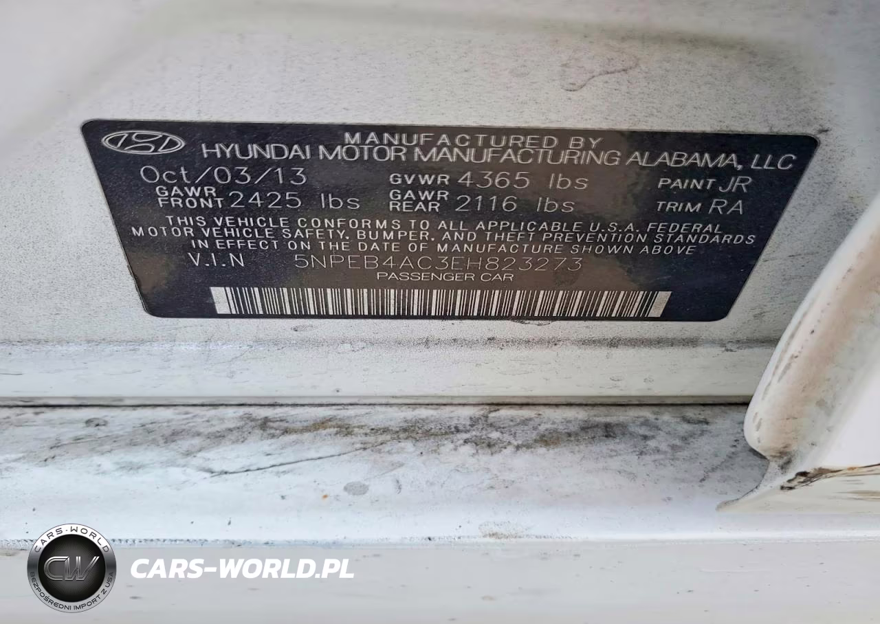 2014 Hyundai Sonata Gls VIN:5NPEB4AC3EH823273 - 12