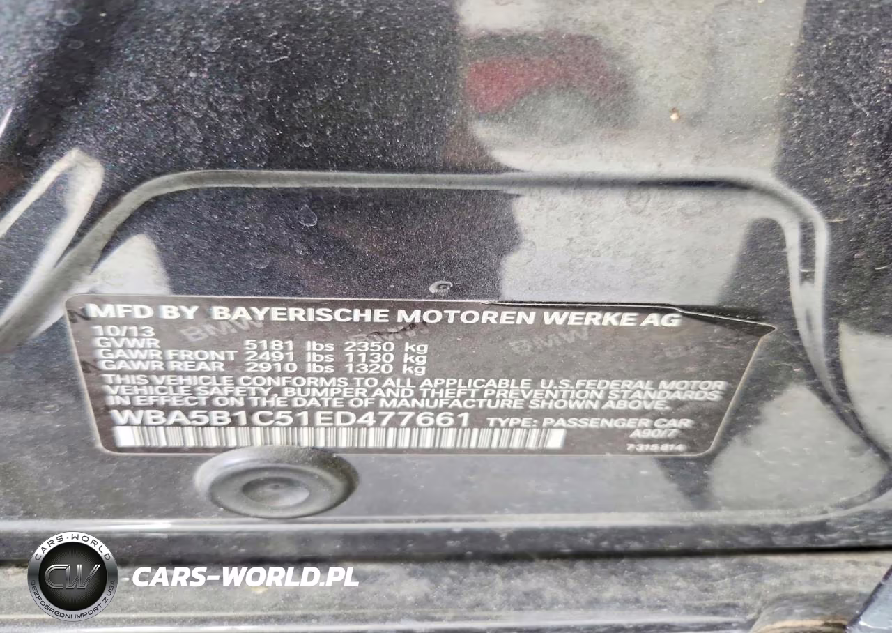 2014 BMW 535 I VIN:WBA5B1C51ED477661 - 12