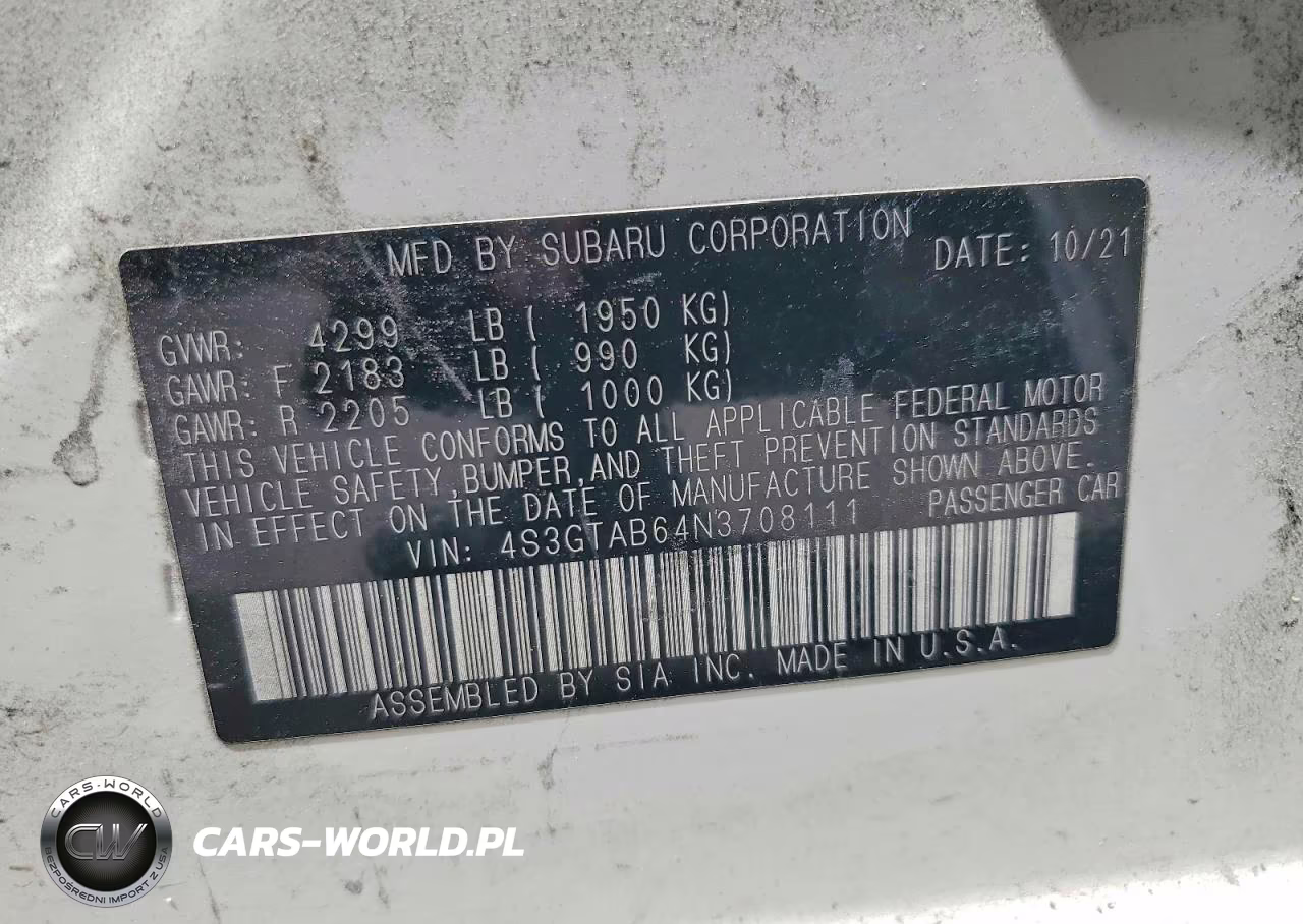 2022 Subaru Impreza VIN:4S3GTAB64N3708111 - 12