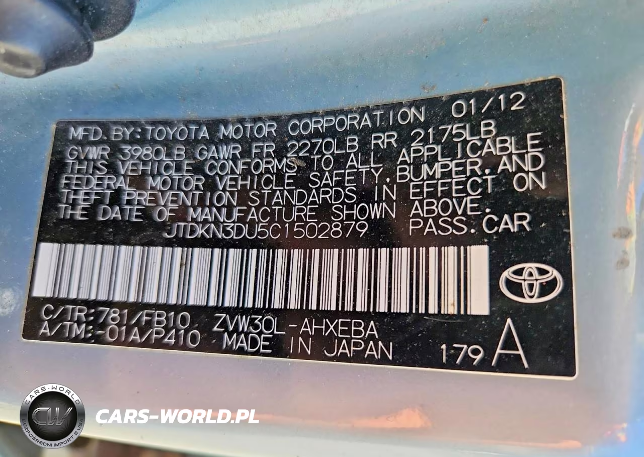 2012 Toyota Prius Two VIN:JTDKN3DU5C1502879 - 12