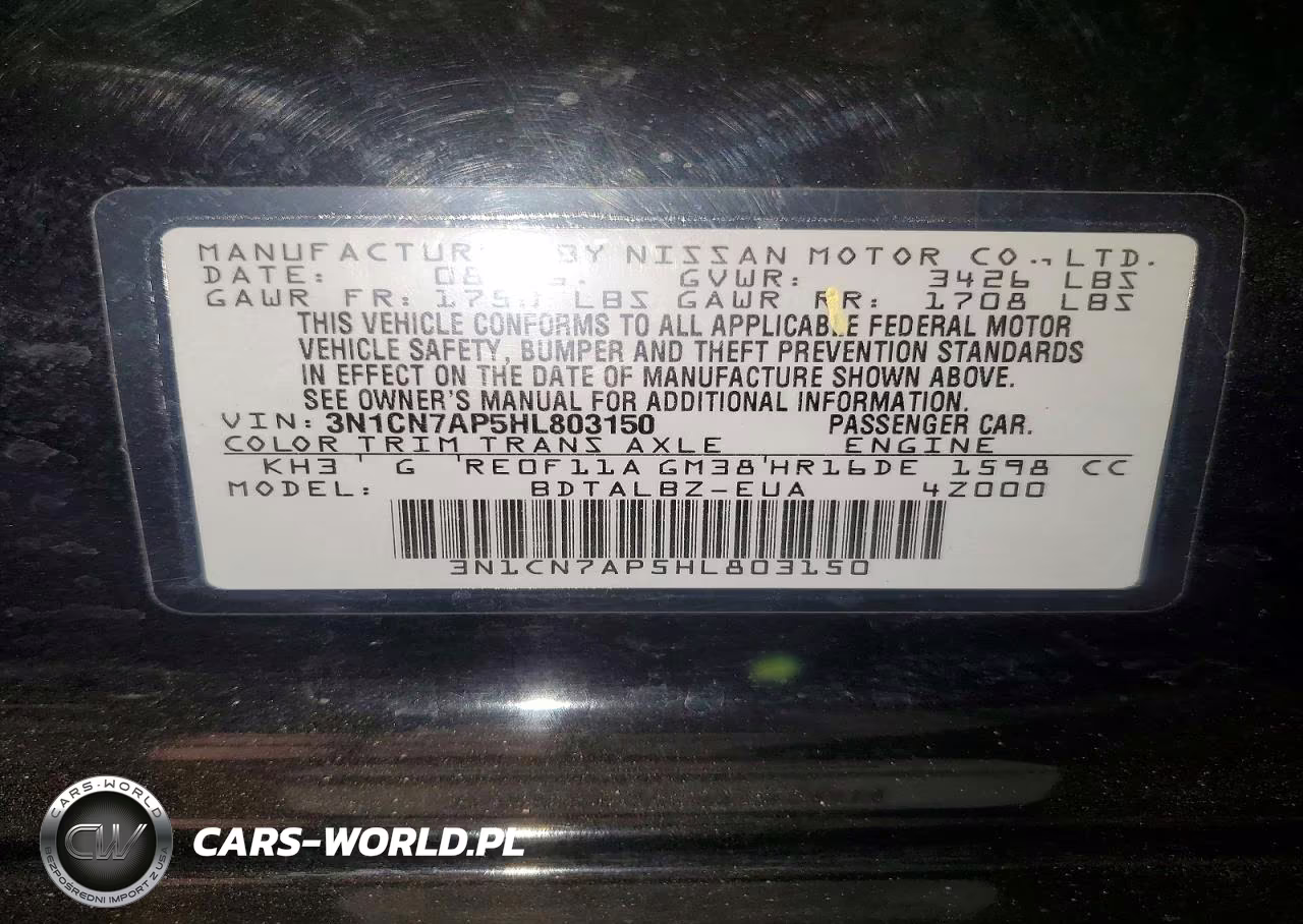 2017 Nissan Versa 1.6 S VIN:3N1CN7AP5HL803150 - 12