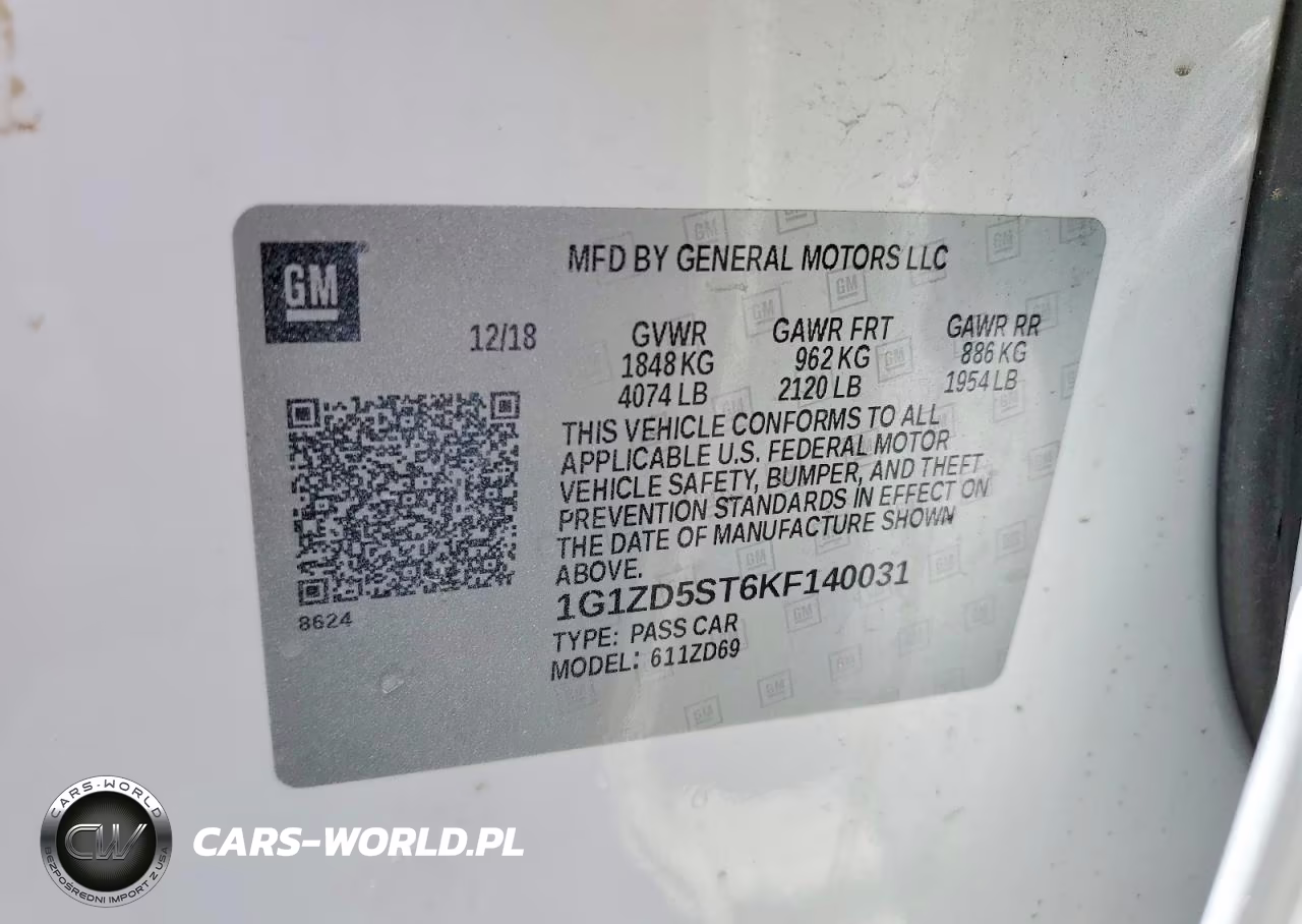 2019 Chevrolet Malibu Lt VIN:1G1ZD5ST6KF140031 - 12