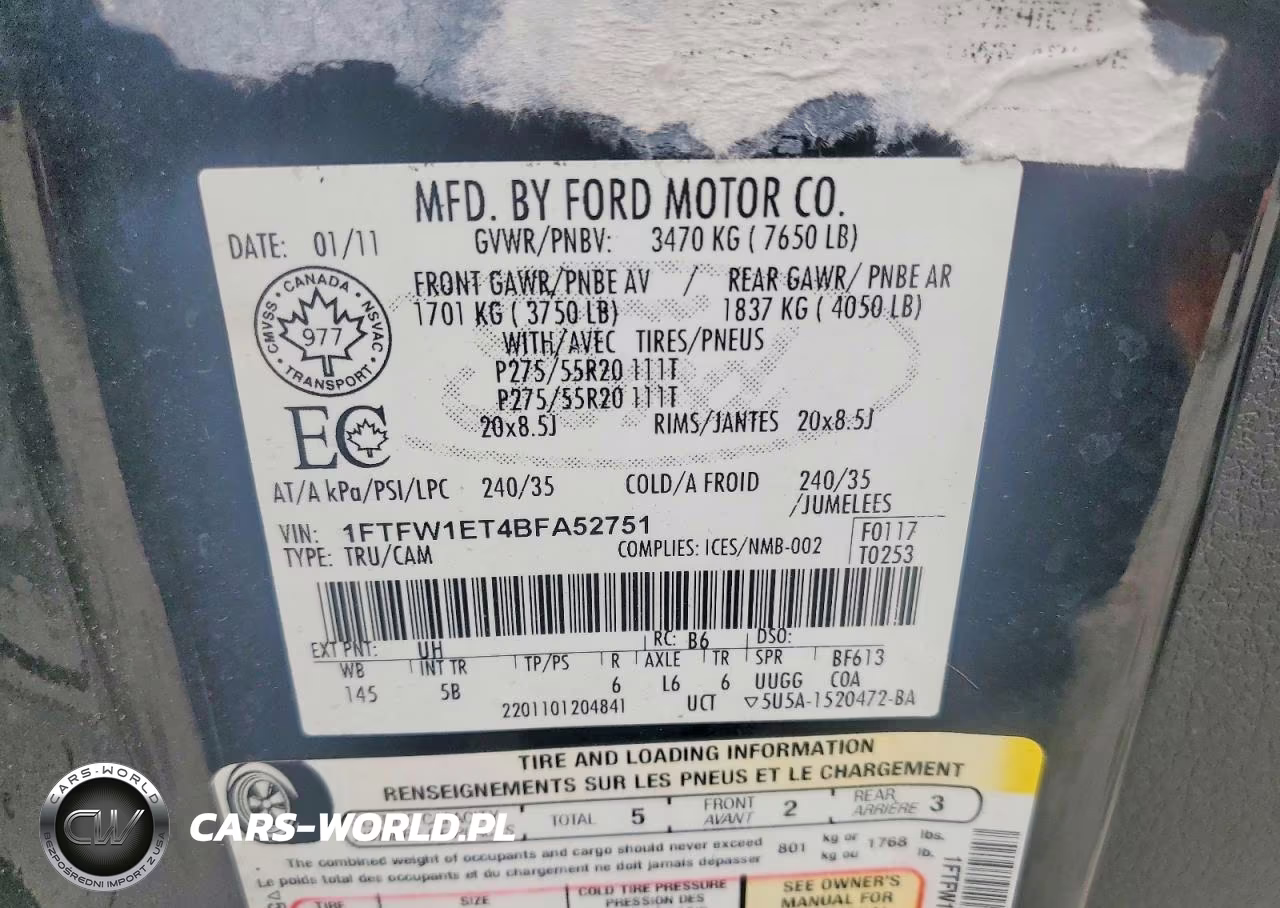 2011 Ford F150 Supercrew VIN:1FTFW1ET4BFA52751 - 12