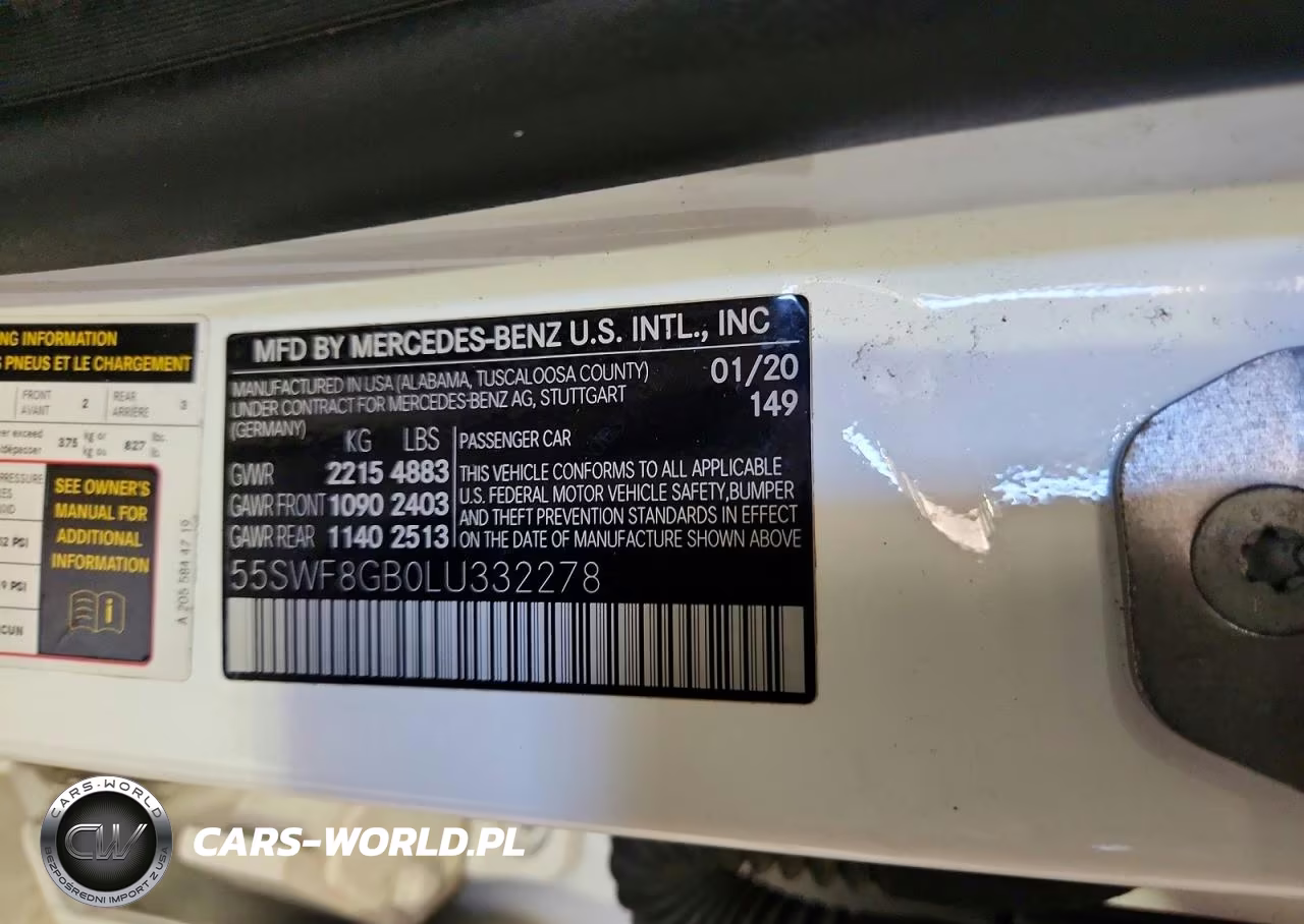 2020 Mercedes-Benz C 63 Amg VIN:55SWF8GB0LU332278 - 13