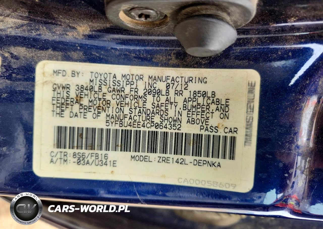 2012 Toyota Corolla Le VIN:5YFBU4EE4CP064352 - 12