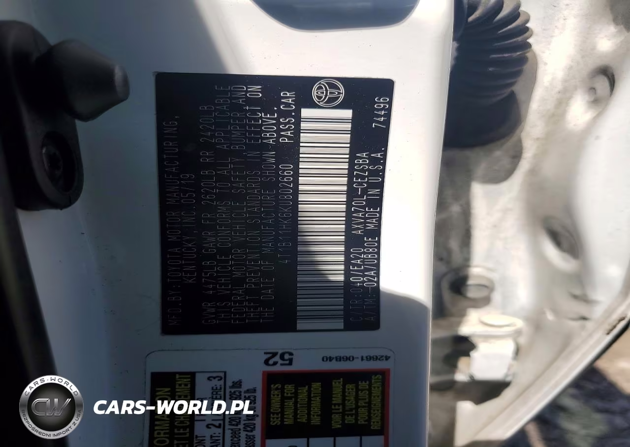 2019 Toyota Camry Se VIN:4T1B11HK6KU802660 - 12