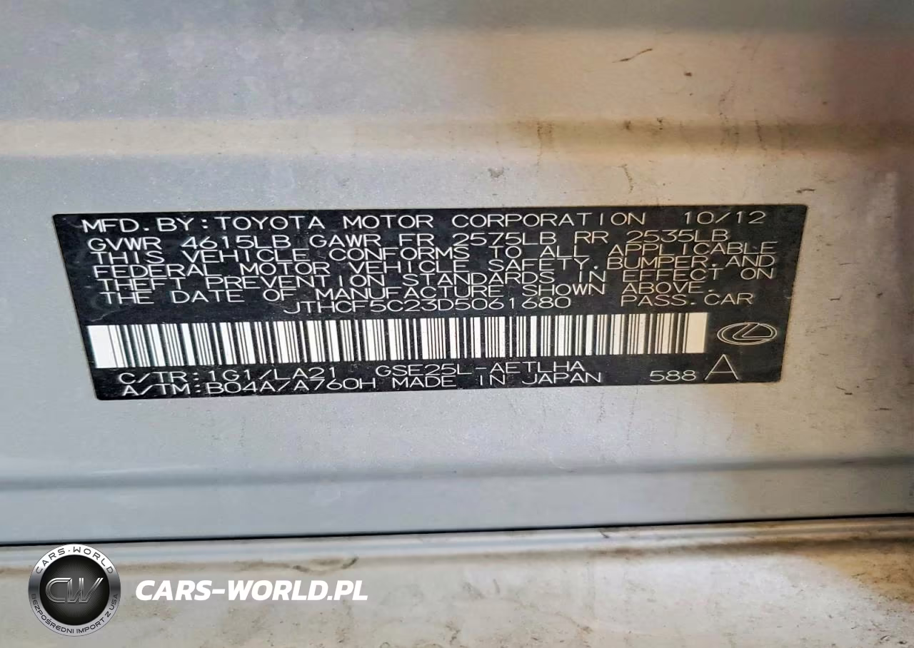2013 Lexus Is 250 VIN:JTHCF5C23D5061680 - 13