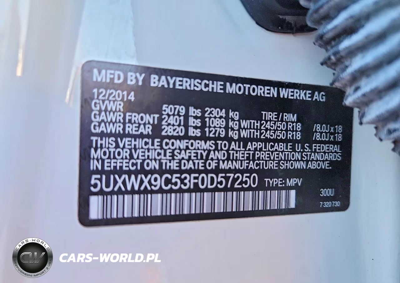 2015 BMW X3 xDrive28I VIN:5UXWX9C53F0D57250 - 13