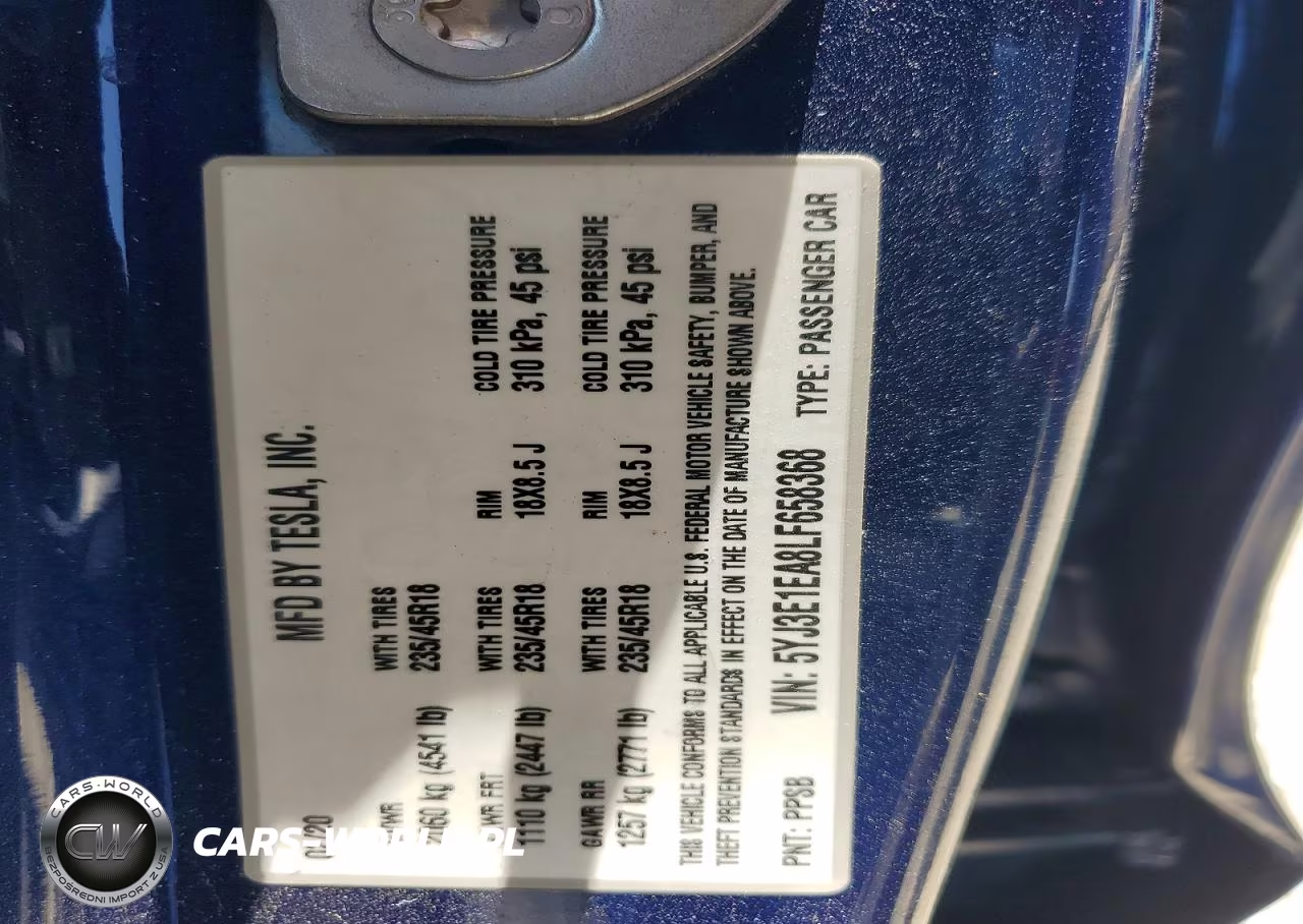 2020 Tesla Model 3 VIN:5YJ3E1EA8LF658368 - 12