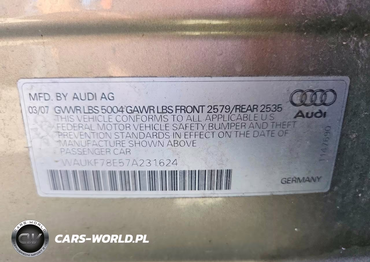 2007 Audi A4 2.0T Avant Quattro VIN:WAUKF78E57A231624 - 12