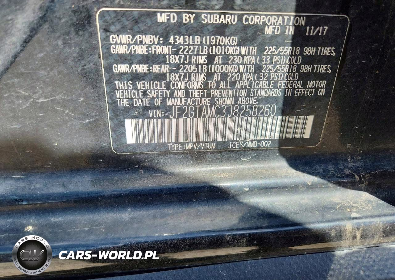 2018 Subaru Crosstrek Limited VIN:JF2GTAMC3J8258260 - 12