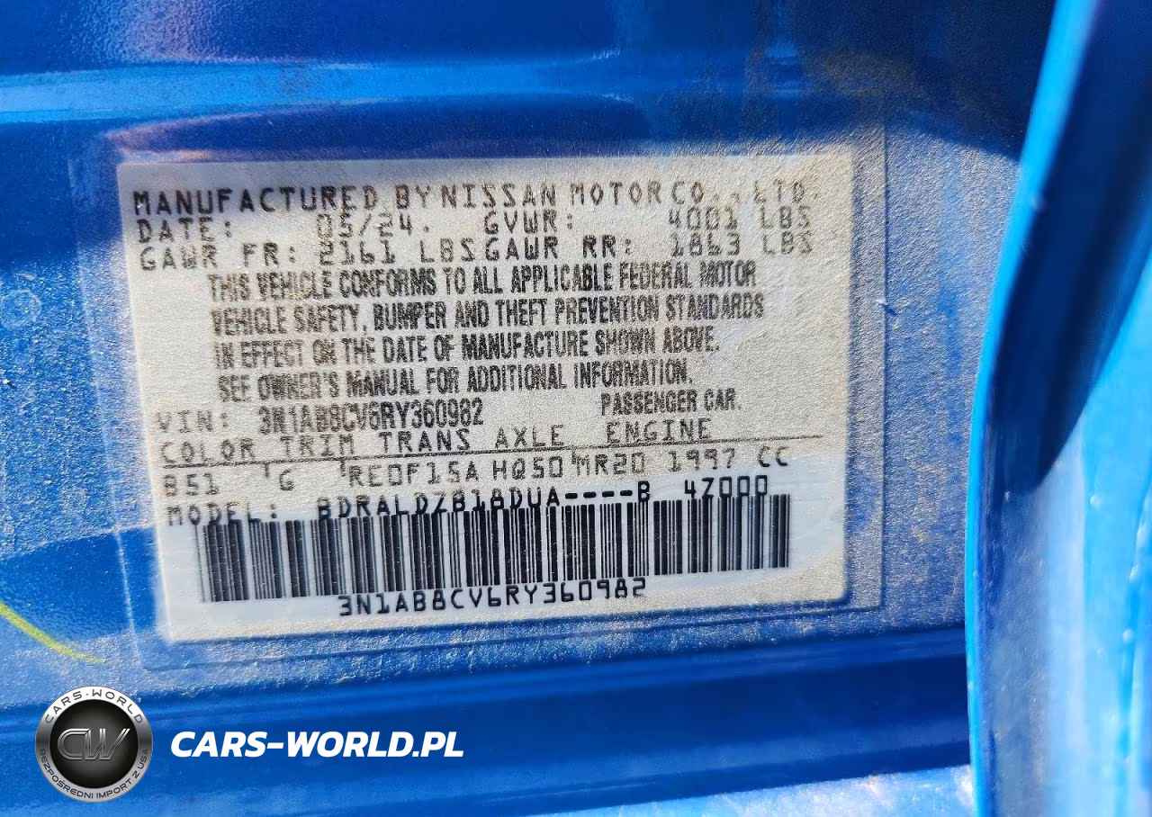 2024 Nissan Sentra Sv VIN:3N1AB8CV6RY360982 - 12