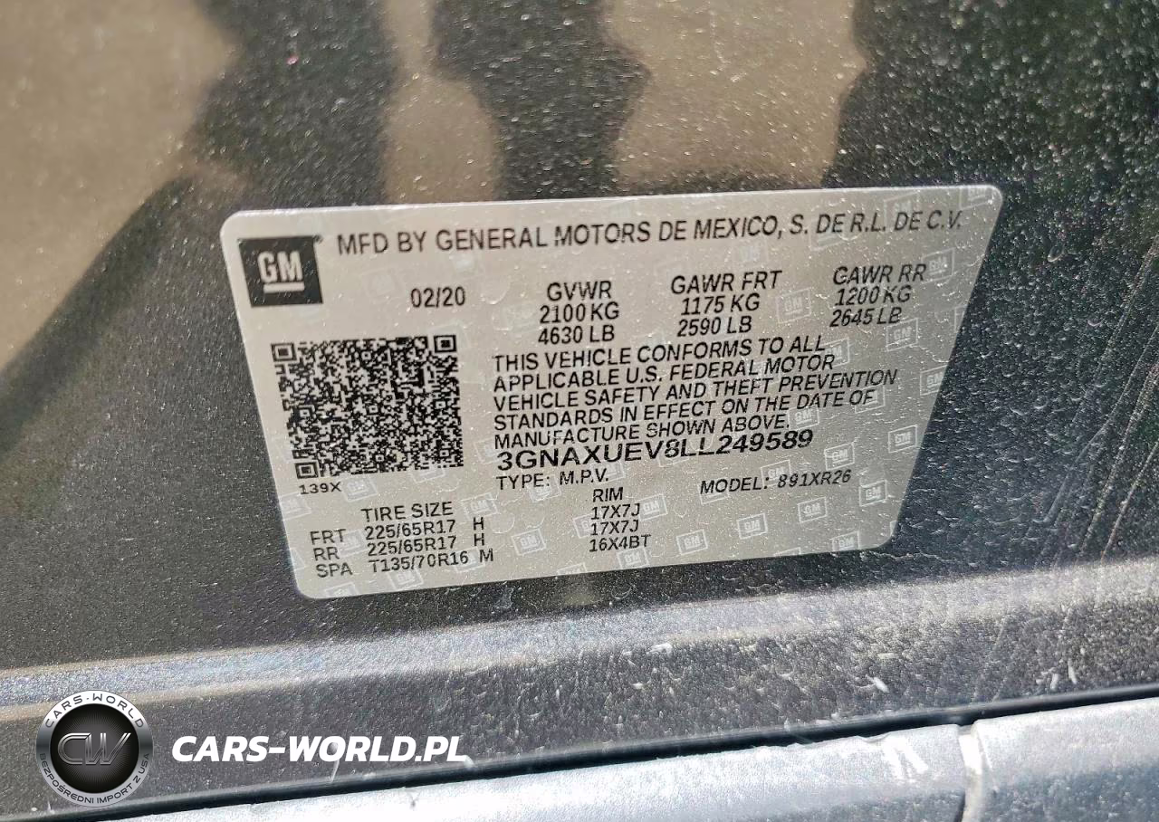 2020 Chevrolet Equinox Lt VIN:3GNAXUEV8LL249589 - 13