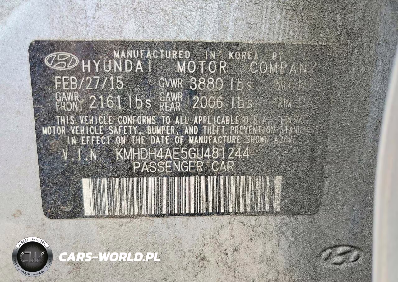 2016 Hyundai Elantra Se VIN:KMHDH4AE5GU481244 - 12