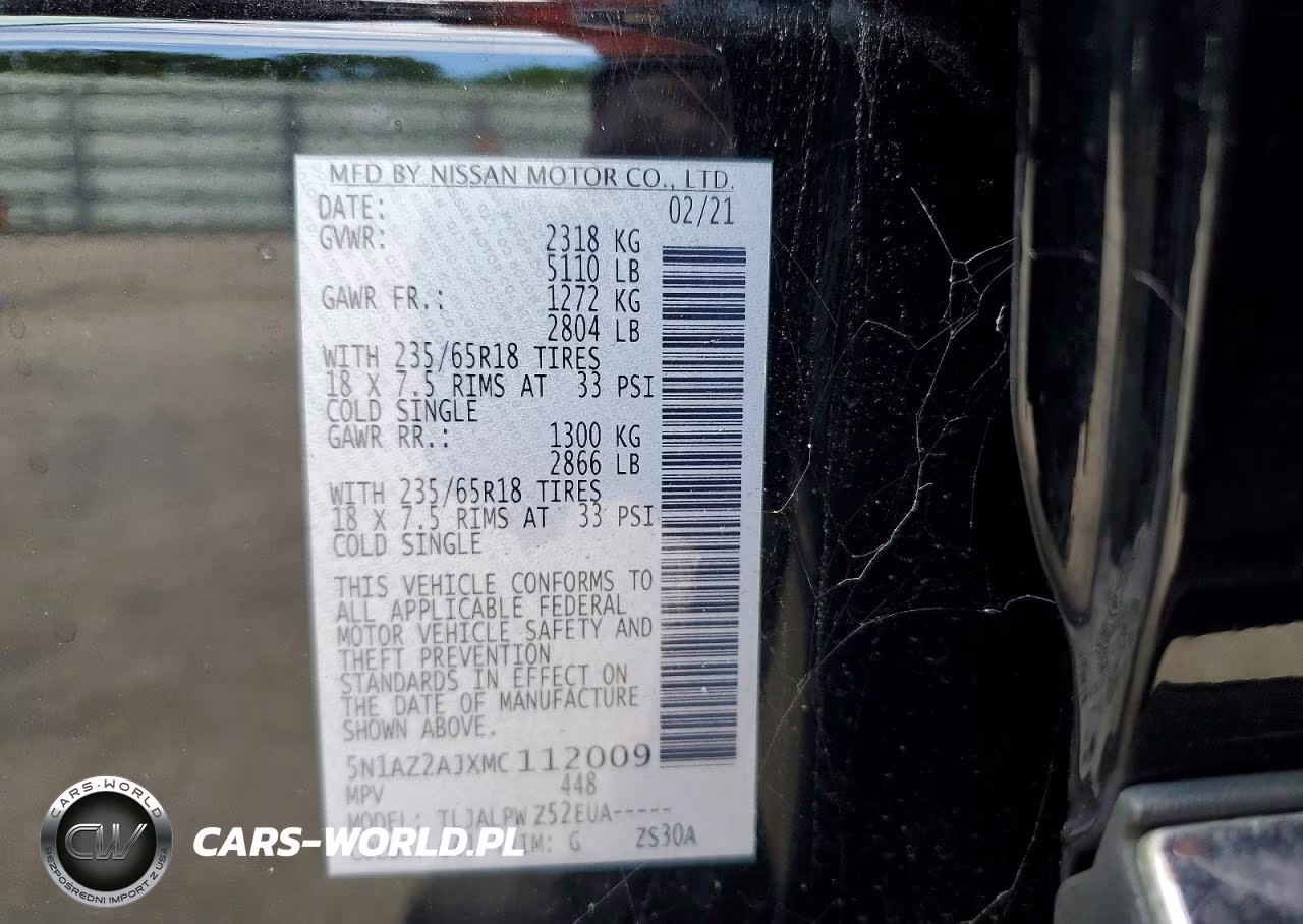 2021 Nissan Murano S VIN:5N1AZ2AJXMC112009 - 13