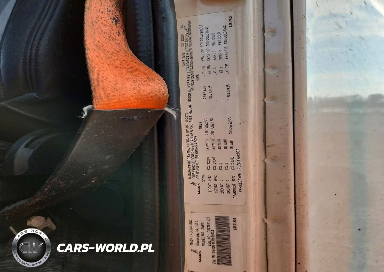 2019 Mack Anthem VIN:1M1AN4GY4KM010034 - 10