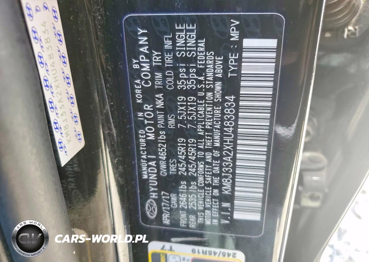 2017 Hyundai Tucson Sport VIN:KM8J33A2XHU483834 - 13