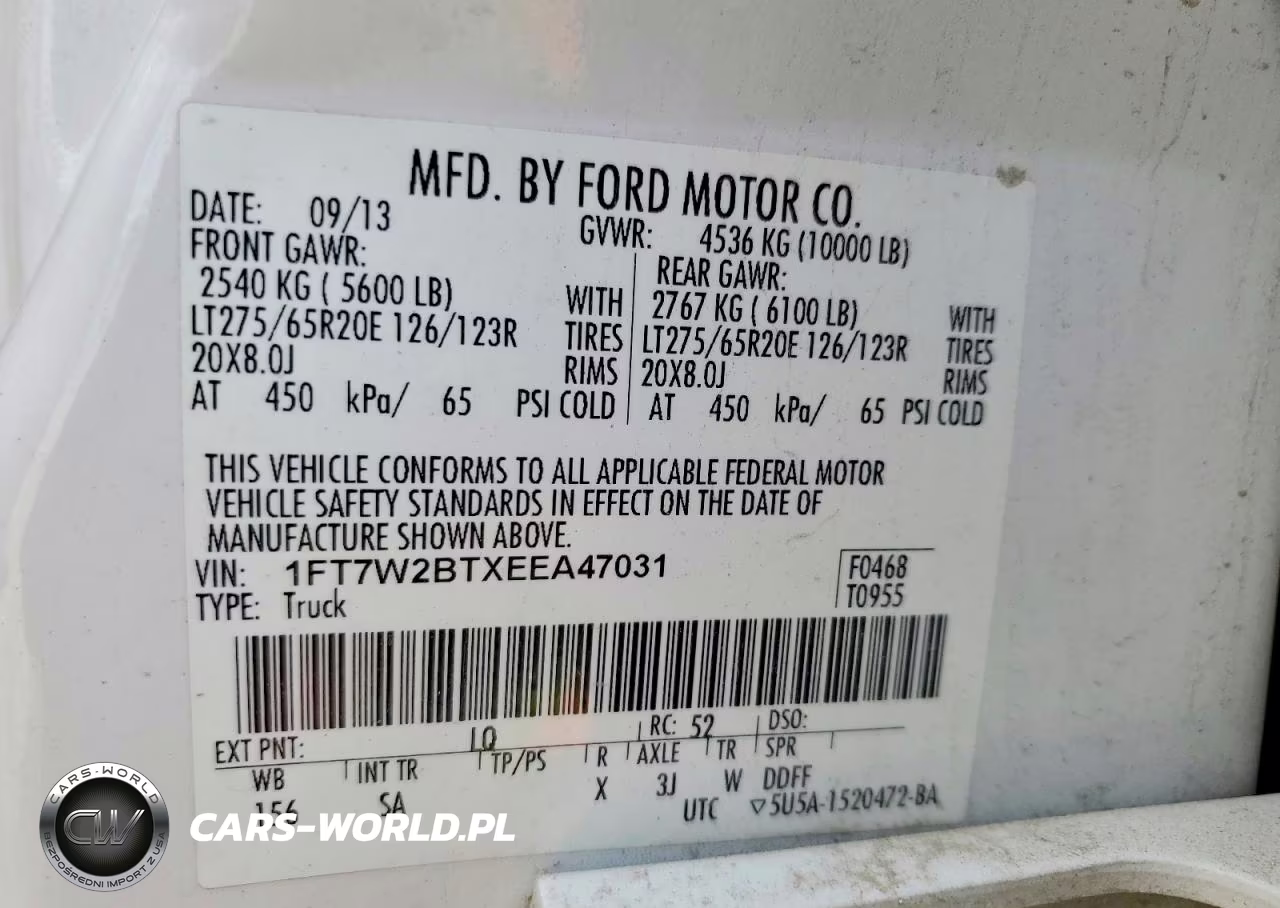 2014 Ford F250 Super Duty VIN:1FT7W2BTXEEA47031 - 12