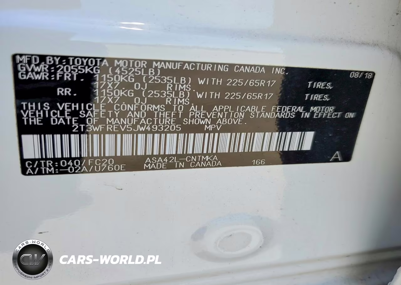 2018 Toyota Rav4 Xle VIN:2T3WFREV5JW493205 - 13