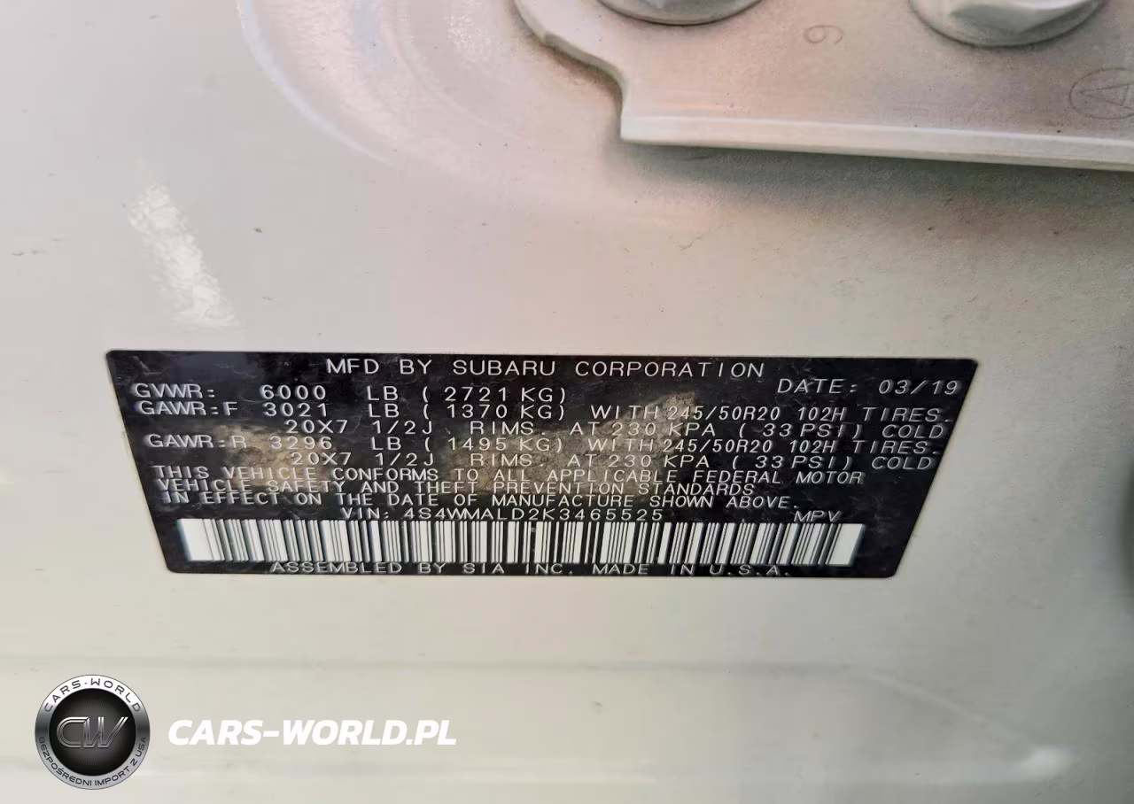 2019 Subaru Ascent Limited VIN:4S4WMALD2K3465525 - 13