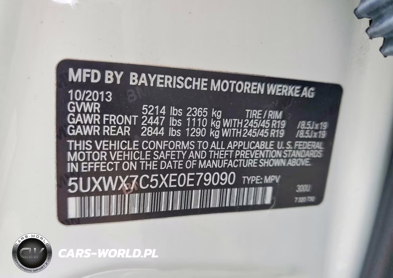 2014 BMW X3 xDrive35I VIN:5UXWX7C5XE0E79090 - 12