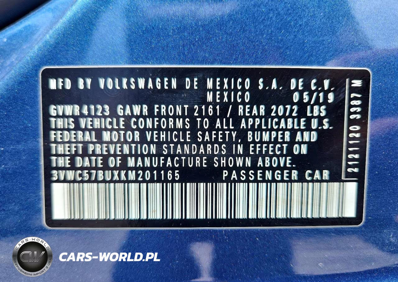 2019 Volkswagen Jetta S VIN:3VWC57BUXKM201165 - 12