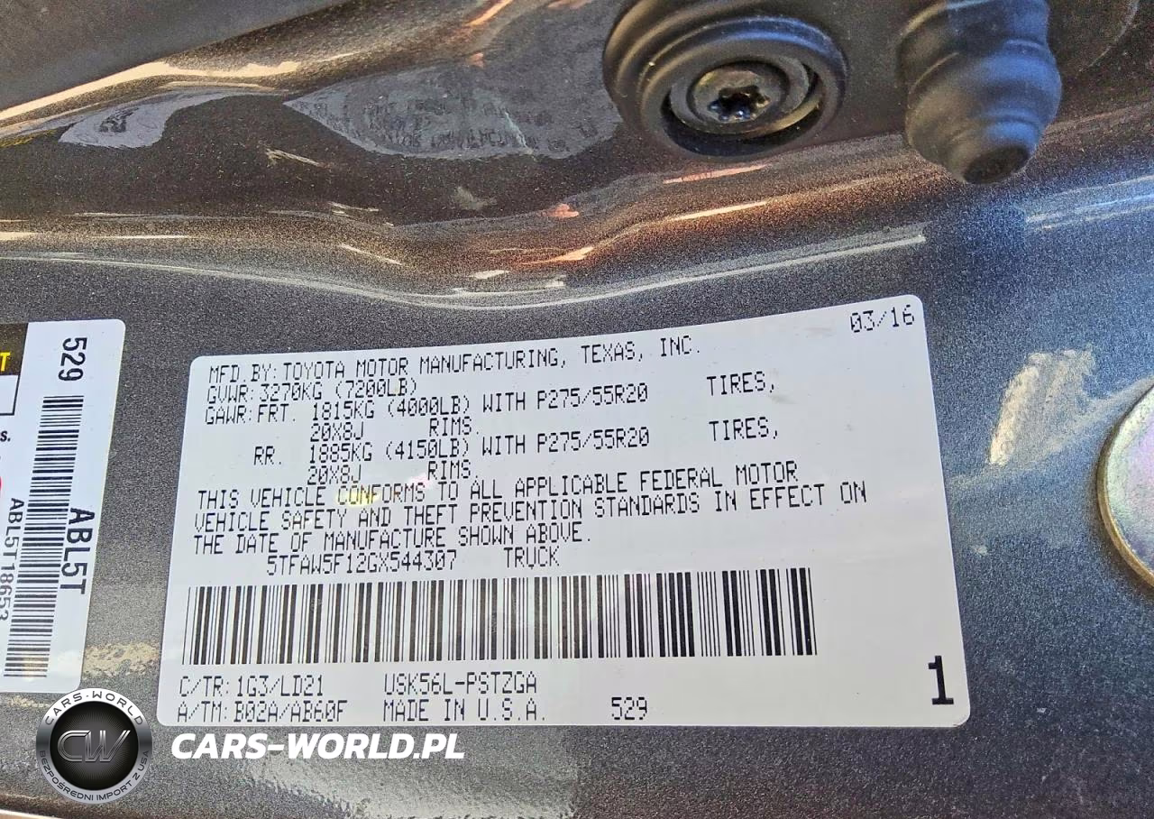 2016 Toyota Tundra 1794 Edition VIN:5TFAW5F12GX544307 - 12