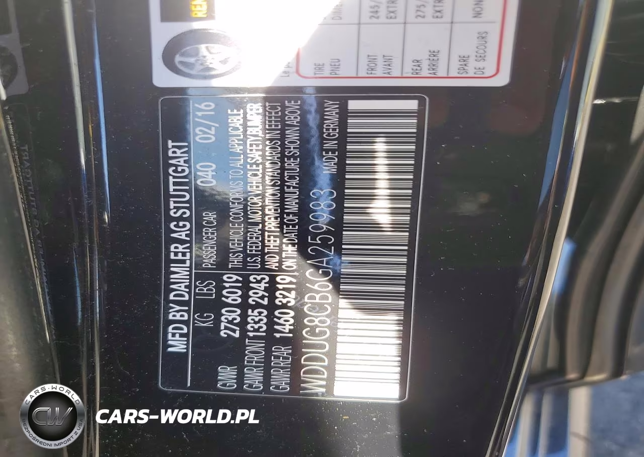 2016 Mercedes-Benz S 550 VIN:WDDUG8CB6GA259983 - 12
