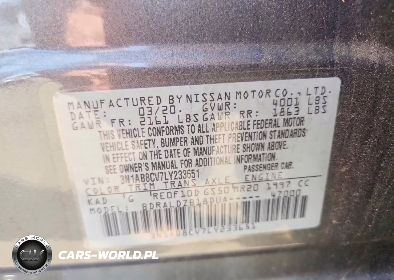 2020 Nissan Sentra Sv VIN:3N1AB8CV7LY233651 - 12